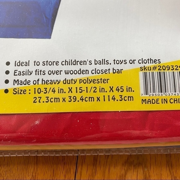 NWT hanging closet storage, 3 bins/primary colors good for kids room - Picture 3 of 3